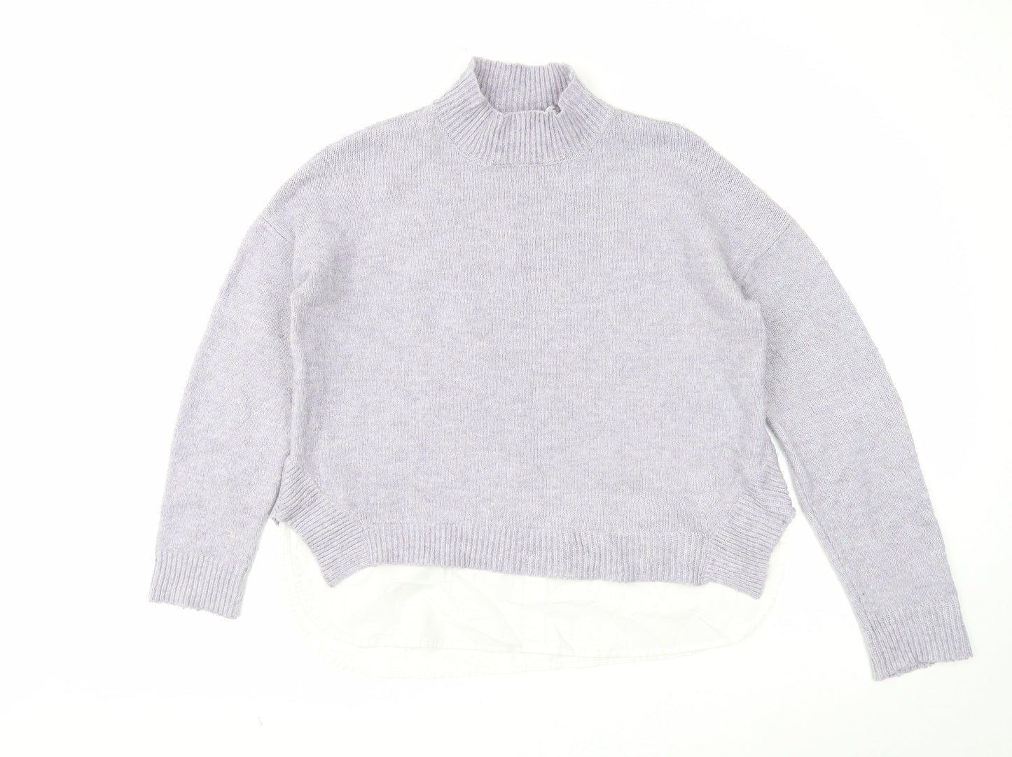 Primark Womens Purple Mock Neck Acrylic Pullover Jumper Size 10