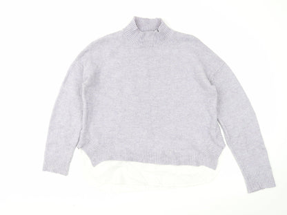 Primark Womens Purple Mock Neck Acrylic Pullover Jumper Size 10