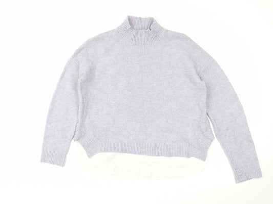 Primark Womens Purple Mock Neck Acrylic Pullover Jumper Size 10