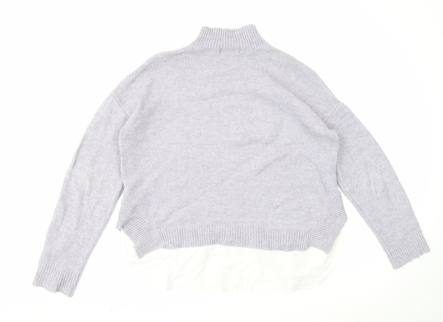 Primark Womens Purple Mock Neck Acrylic Pullover Jumper Size 10