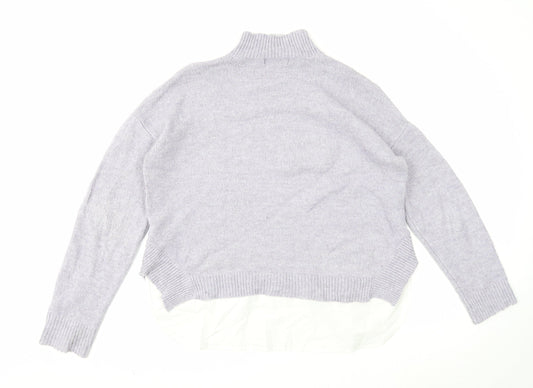 Primark Womens Purple Mock Neck Acrylic Pullover Jumper Size 10