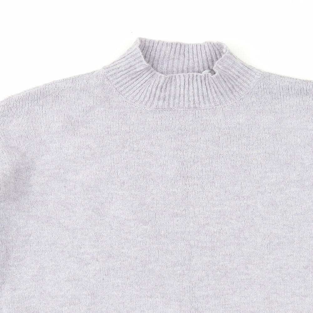 Primark Womens Purple Mock Neck Acrylic Pullover Jumper Size 10