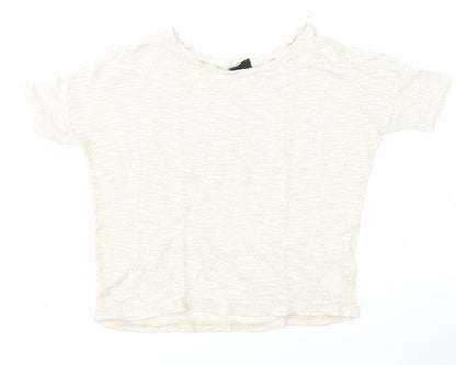 VILA Womens Beige Round Neck Acrylic Pullover Jumper Size M