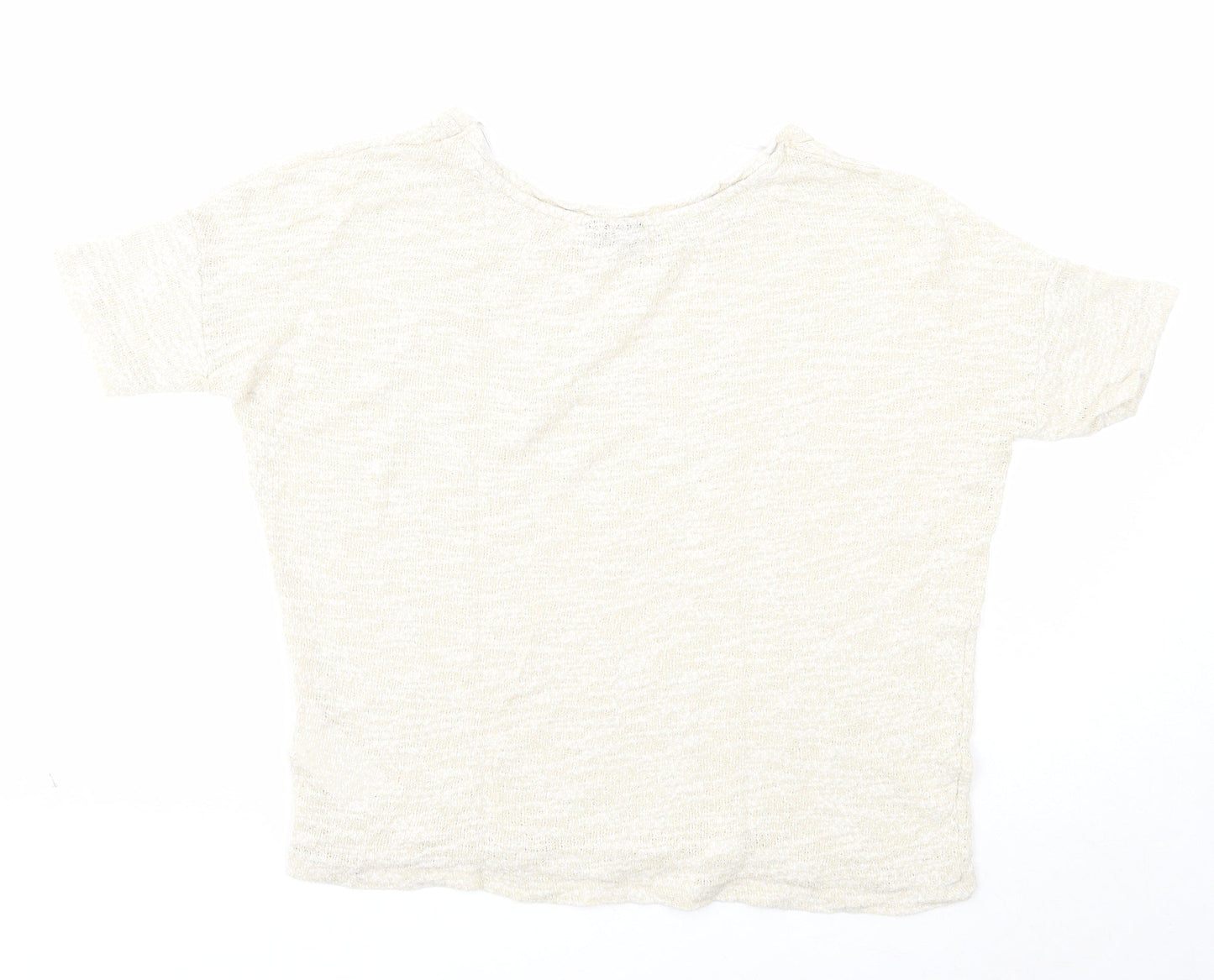 VILA Womens Beige Round Neck Acrylic Pullover Jumper Size M