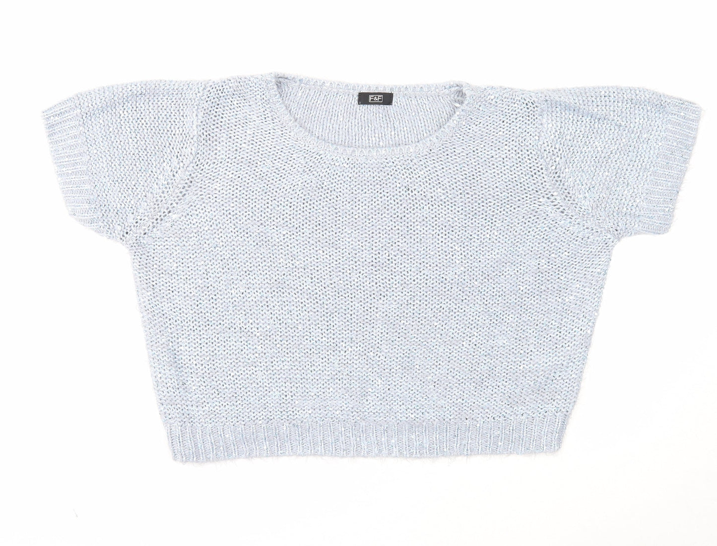 F&F Womens Blue Round Neck Acrylic Pullover Jumper Size 18