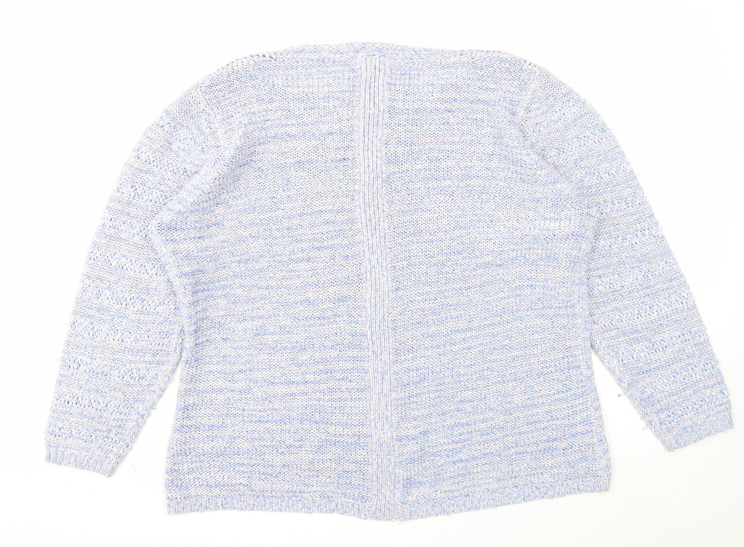 Love Knitwear Womens Blue Boat Neck Polyester Pullover Jumper Size 22