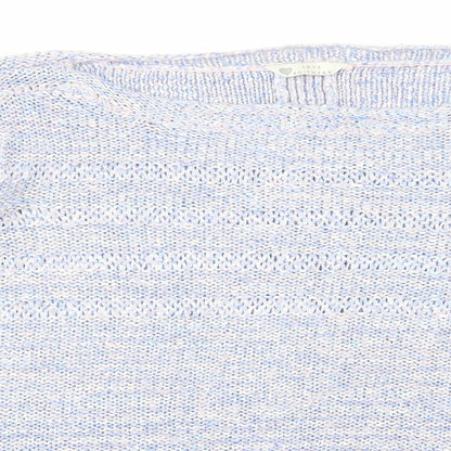 Love Knitwear Womens Blue Boat Neck Polyester Pullover Jumper Size 22