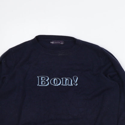 Womens UK Size 14 Marks and Spencer Blue Pullover Jumper