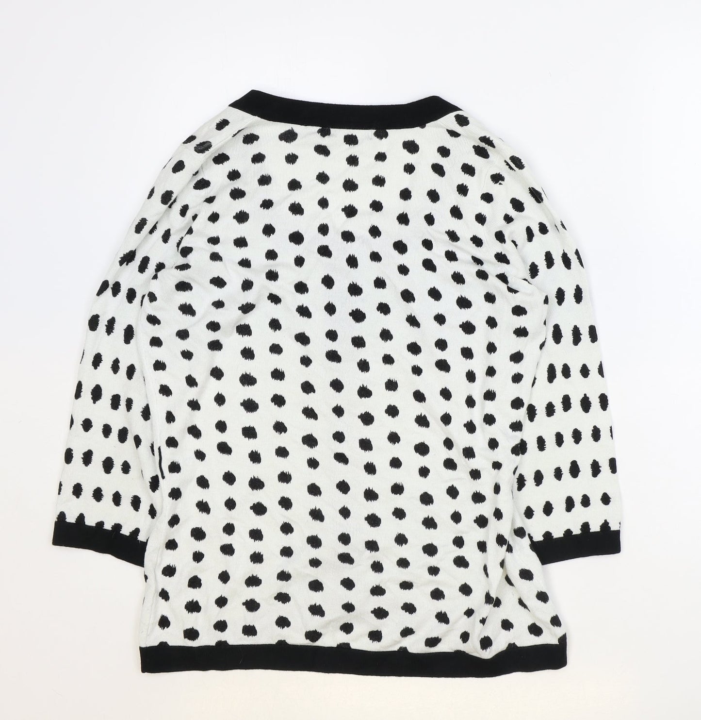 Womens UK Size M Preworn White Cardigan Jumper