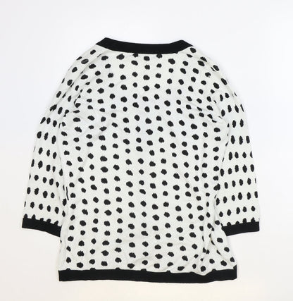 Womens UK Size M Preworn White Cardigan Jumper