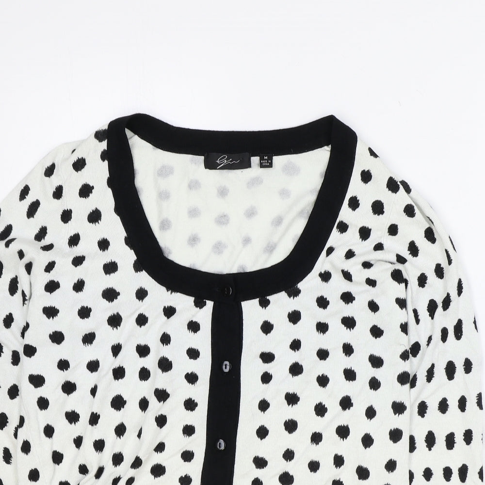 Womens UK Size M Preworn White Cardigan Jumper