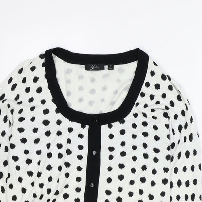 Womens UK Size M Preworn White Cardigan Jumper