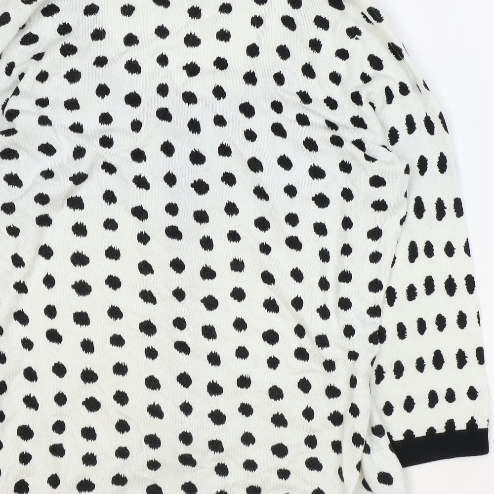 Womens UK Size M Preworn White Cardigan Jumper