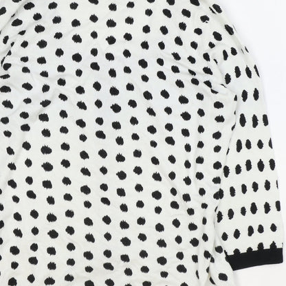 Womens UK Size M Preworn White Cardigan Jumper