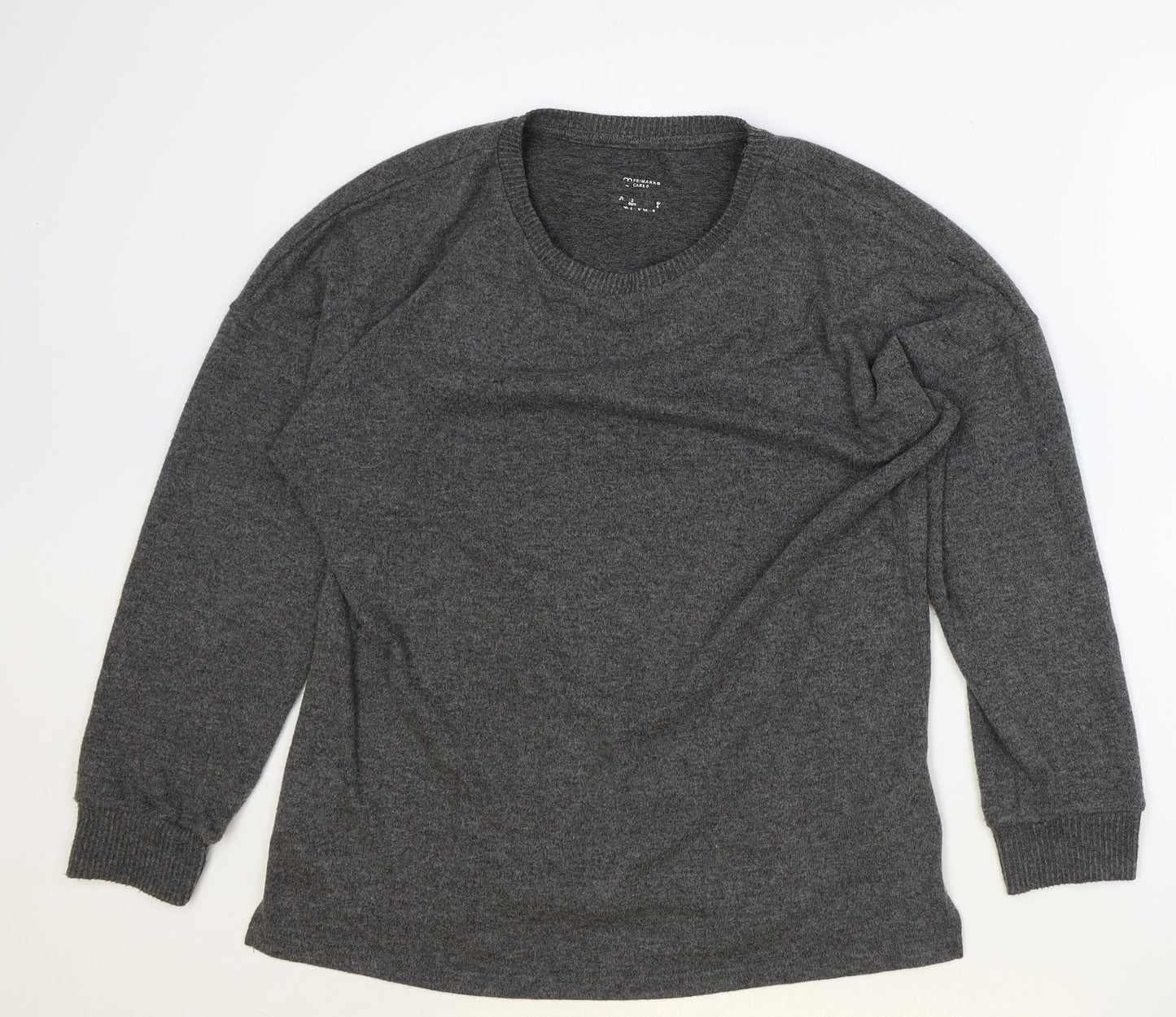Primark Womens Grey Round Neck Polyester Pullover Jumper Size M