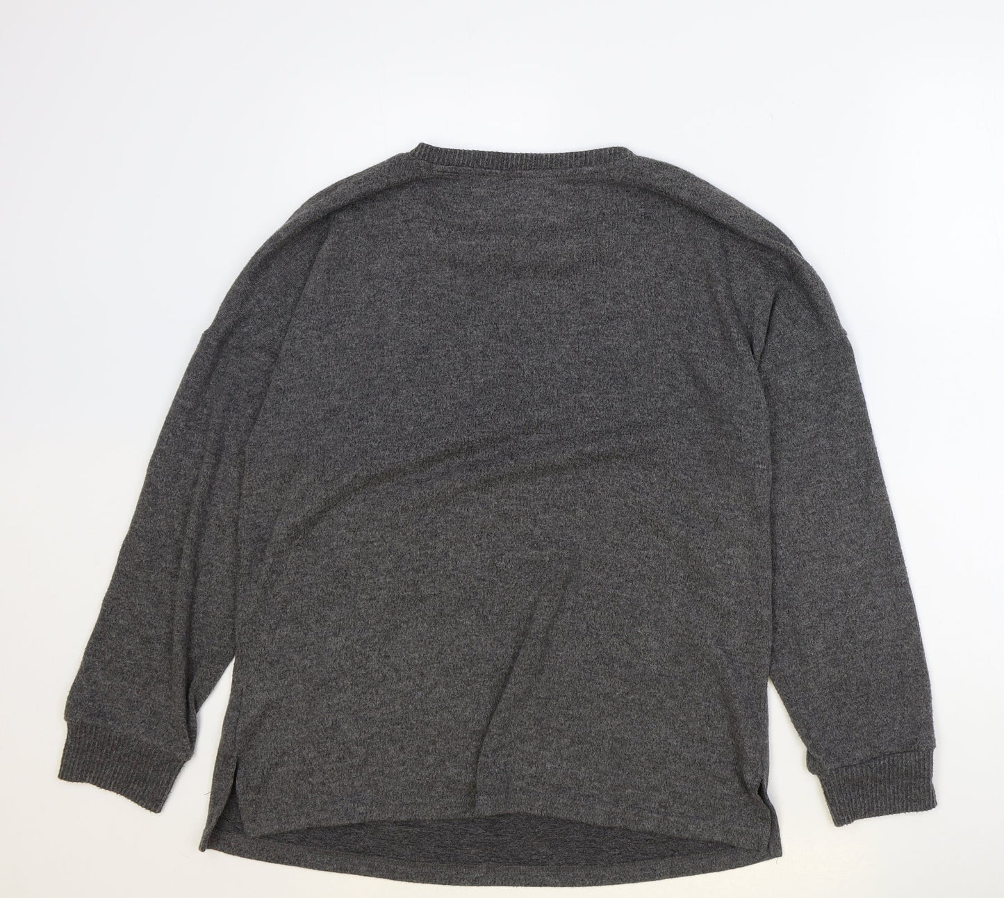 Primark Womens Grey Round Neck Polyester Pullover Jumper Size M