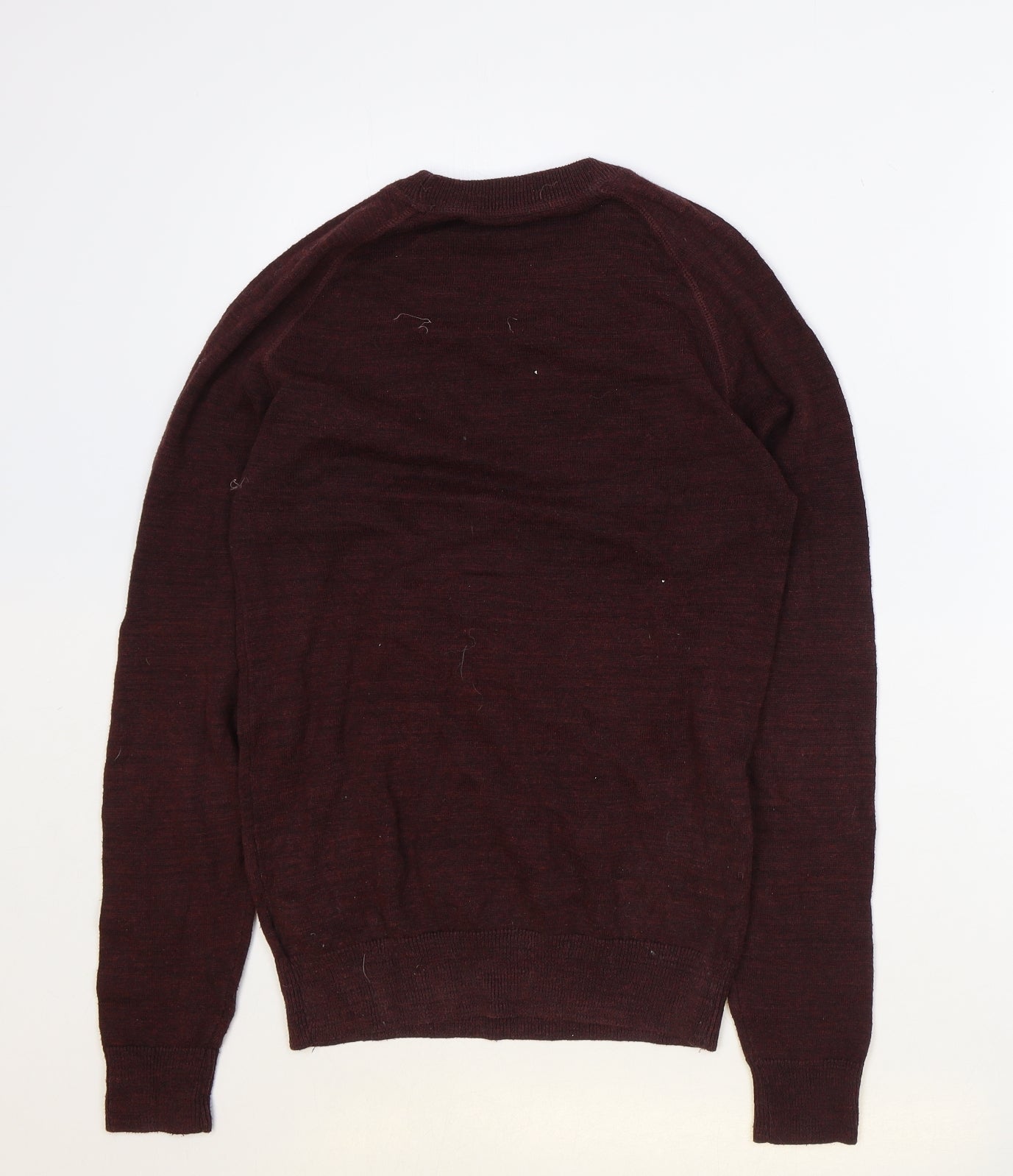 NEXT Mens Red Round Neck Cotton Pullover Jumper Size XS Long Sleeve