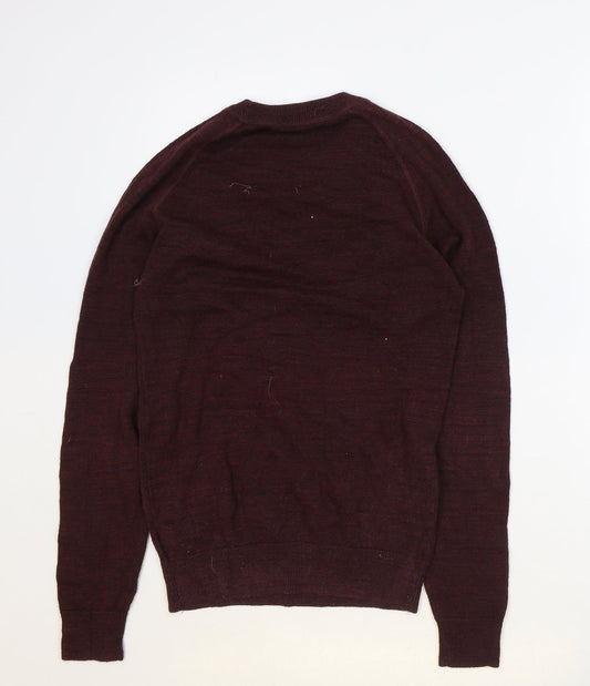 NEXT Mens Red Round Neck Cotton Pullover Jumper Size XS Long Sleeve