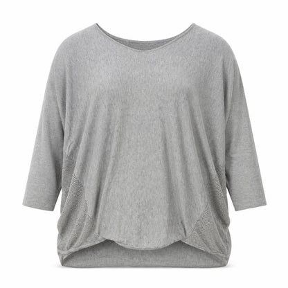 Womens UK Size M Papaya Grey Basic T-Shirt