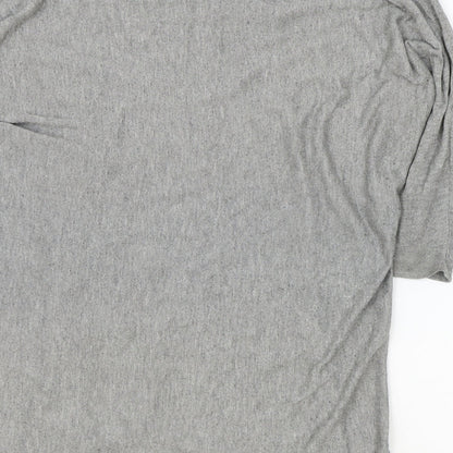 Papaya Womens Grey Polyester Basic T-Shirt Size M V-Neck