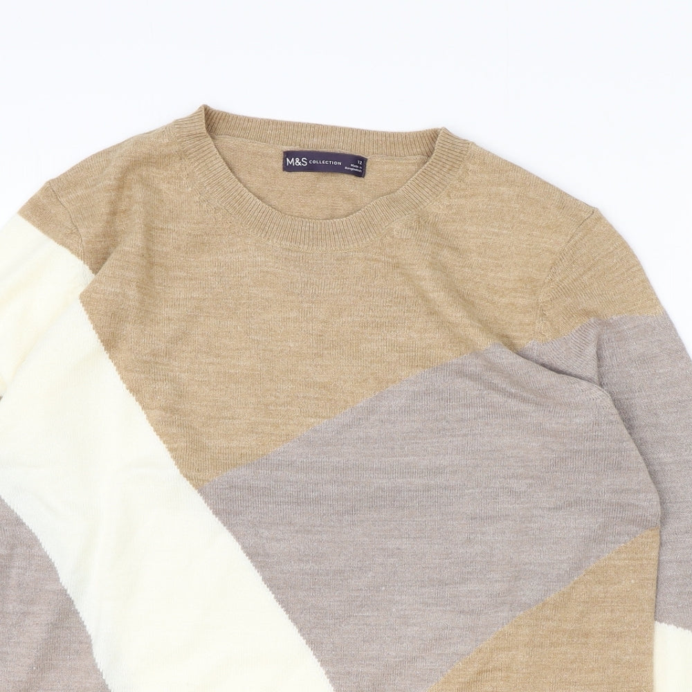Womens UK Size 12 Marks and Spencer Brown Pullover Jumper