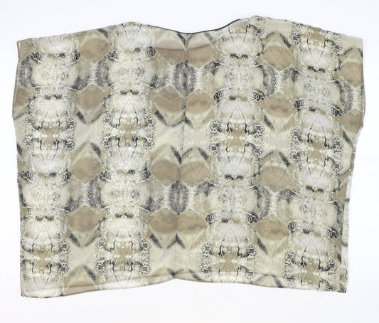 George Womens Beige Animal Print Polyester Basic Blouse Size 18 Round Neck - Snake Print