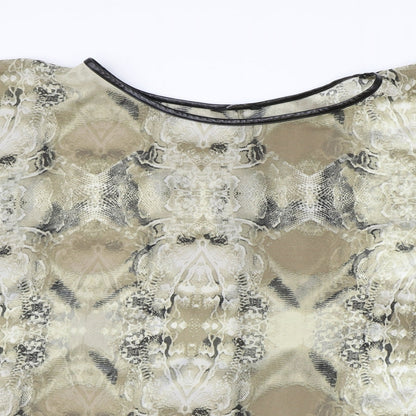 George Womens Beige Animal Print Polyester Basic Blouse Size 18 Round Neck - Snake Print