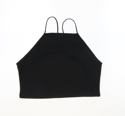 Womens UK Size M Divided by H&M Black Cropped Tank