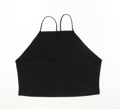 Womens UK Size M Divided by H&M Black Cropped Tank