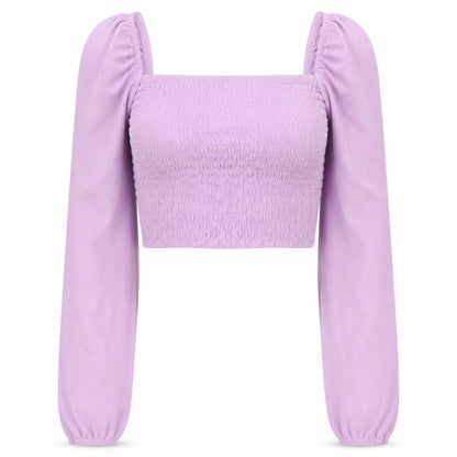 Womens UK Size XS Divided Purple Cropped Blouse