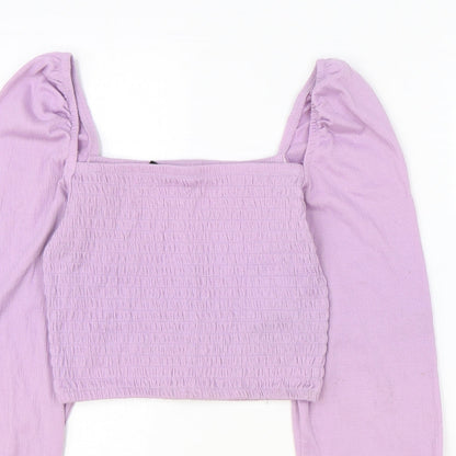 Womens UK Size XS Divided Purple Cropped Blouse