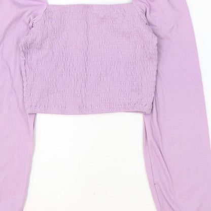 Womens UK Size XS Divided Purple Cropped Blouse