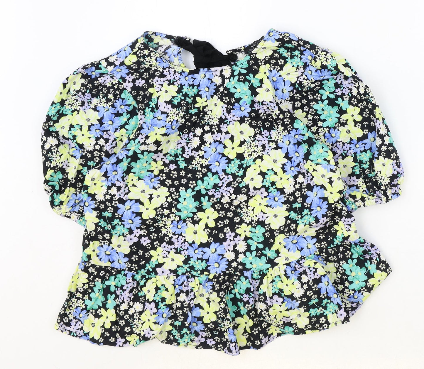 Womens UK Size 10 New Look Black Basic Blouse
