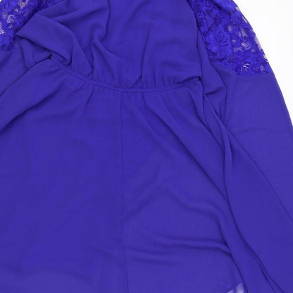 ASOS Womens Blue Polyester Skater Dress Size 6 Round Neck Pullover