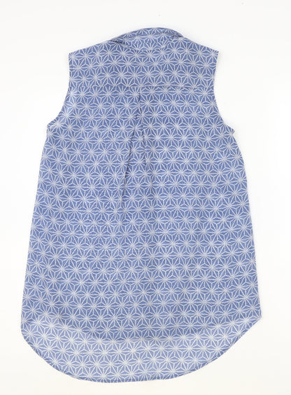 Womens UK Size 6 H&M Blue Basic Button-Up