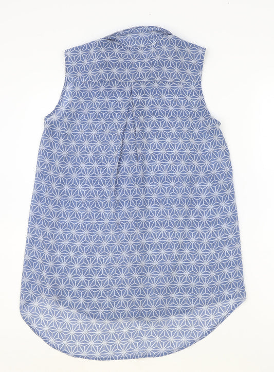 Womens UK Size 6 H&M Blue Basic Button-Up