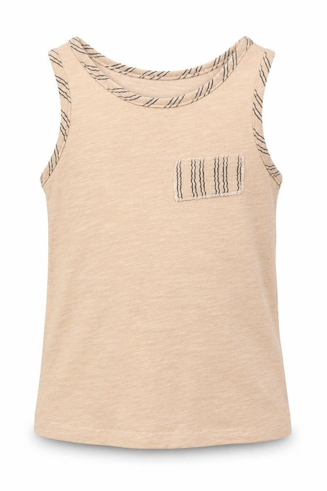 Zara Girls Pink Striped Polyester Basic Tank Size 2-3 Years Round Neck Pullover