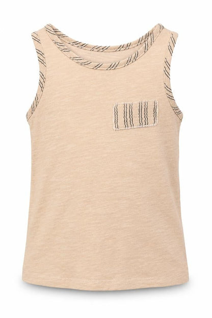 Zara Girls Pink Striped Polyester Basic Tank Size 2-3 Years Round Neck Pullover
