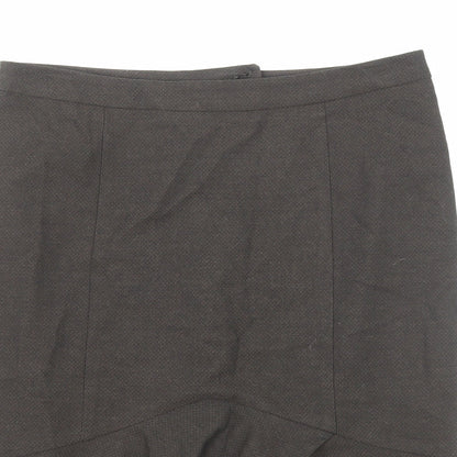 NEXT Womens Brown Polyester Trumpet Skirt Size 8 Zip