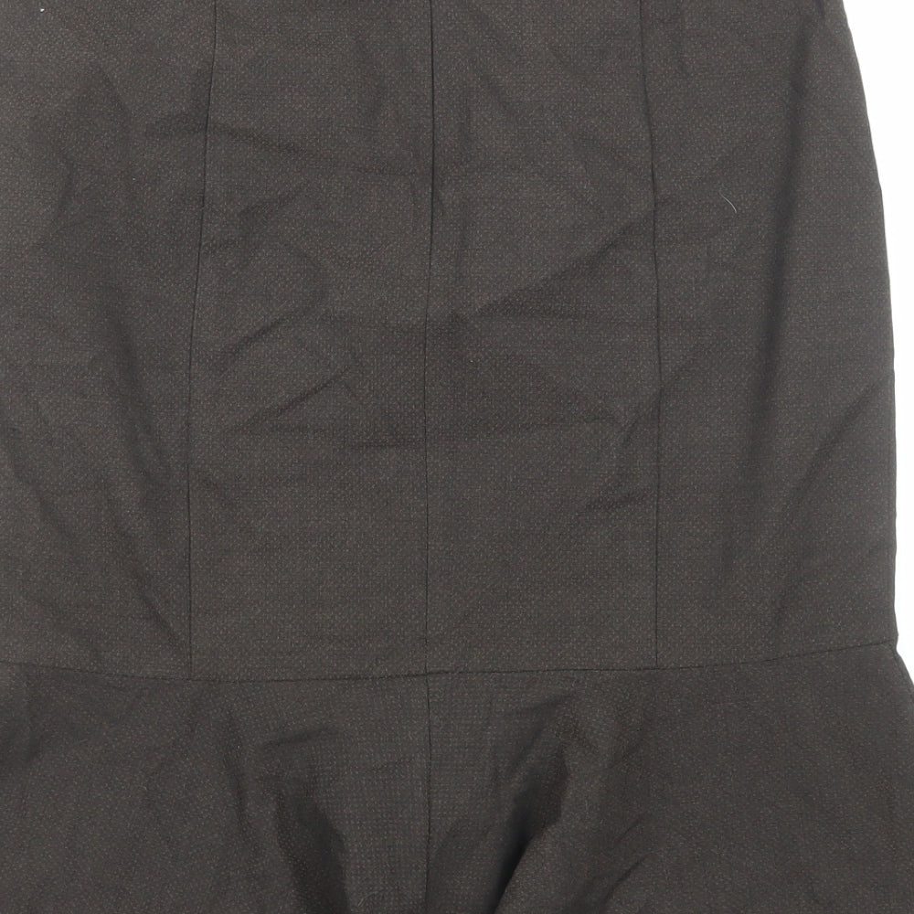 NEXT Womens Brown Polyester Trumpet Skirt Size 8 Zip