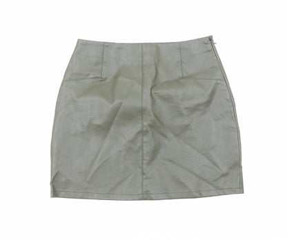 Primark Womens Green Polyester Mini Skirt Size 10 Zip