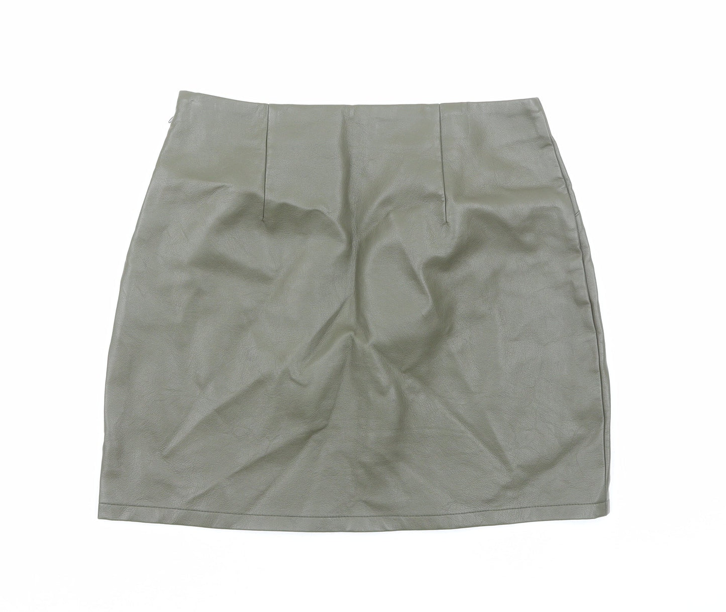 Primark Womens Green Polyester Mini Skirt Size 10 Zip