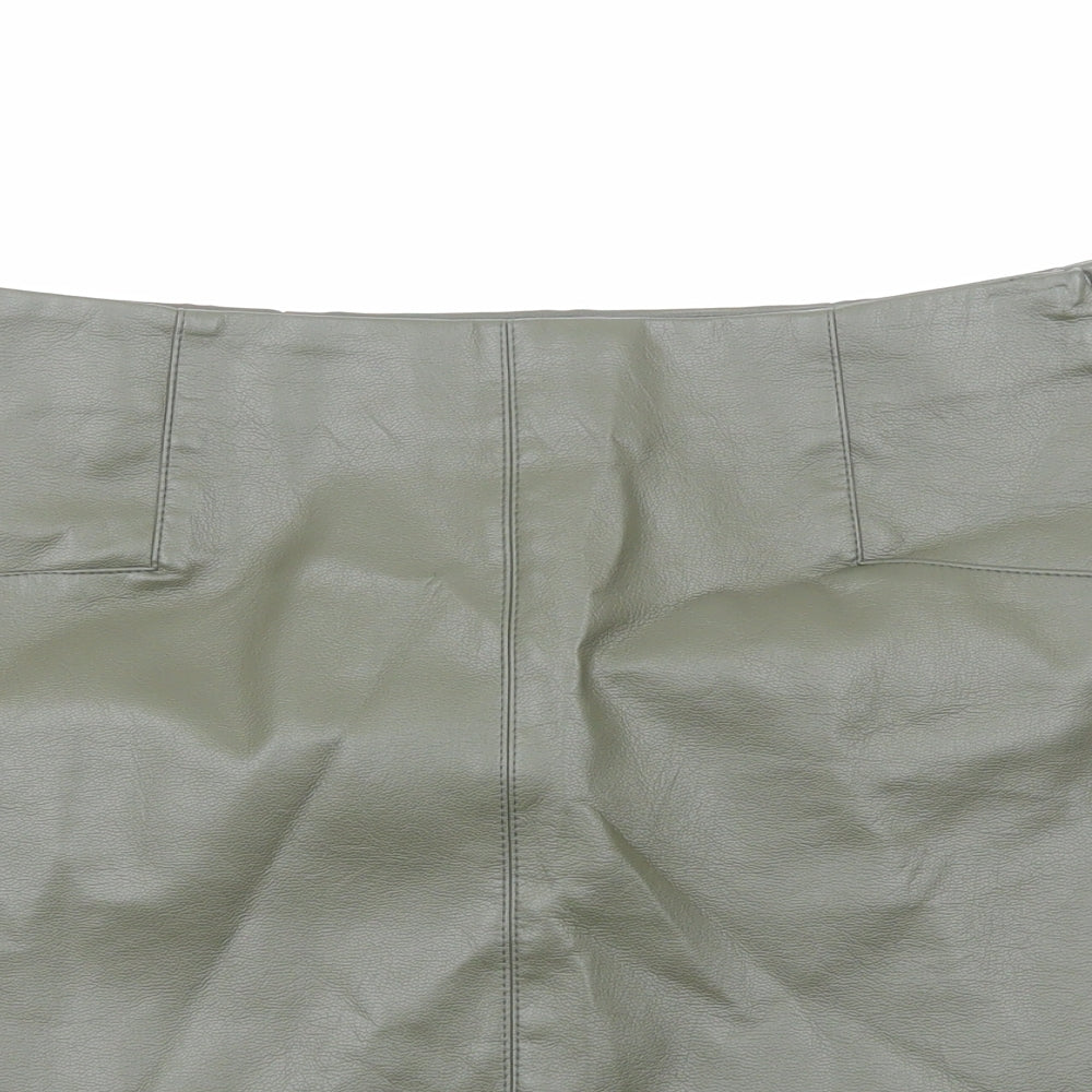 Primark Womens Green Polyester Mini Skirt Size 10 Zip