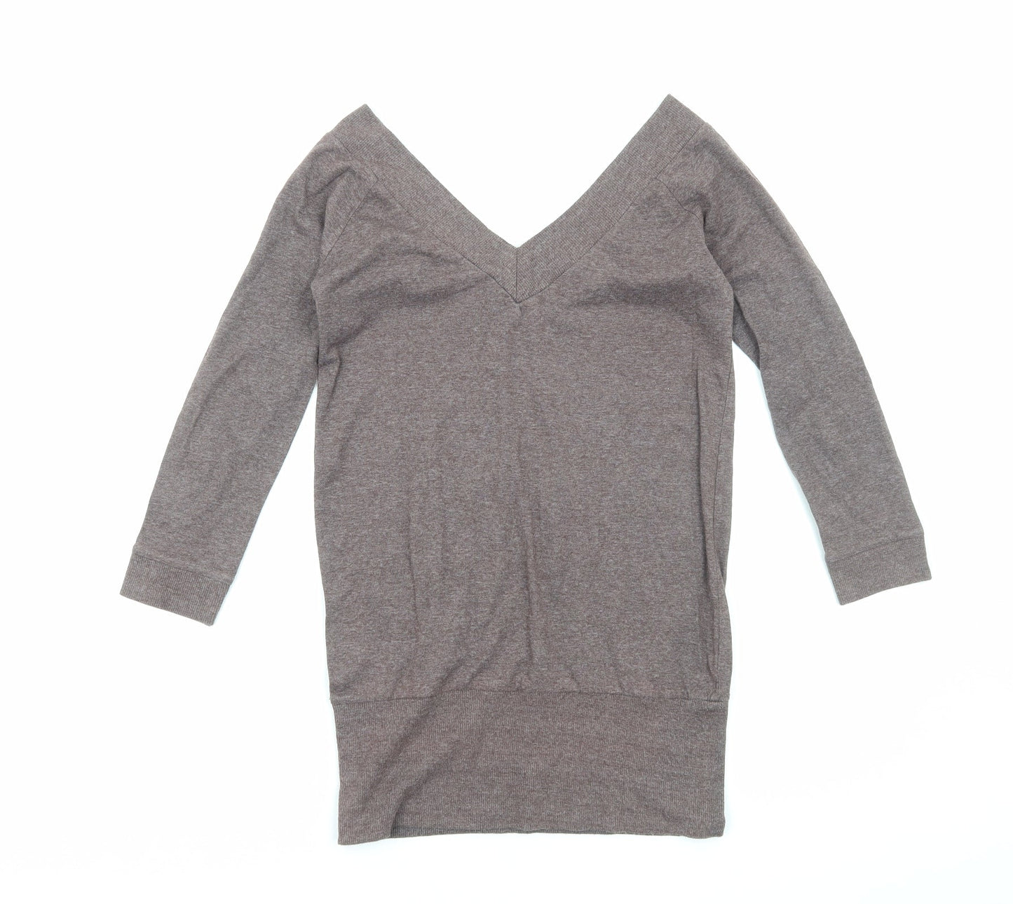 Primark Womens Brown V-Neck Cotton Pullover Jumper Size 10