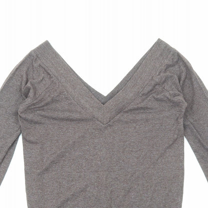 Primark Womens Brown V-Neck Cotton Pullover Jumper Size 10