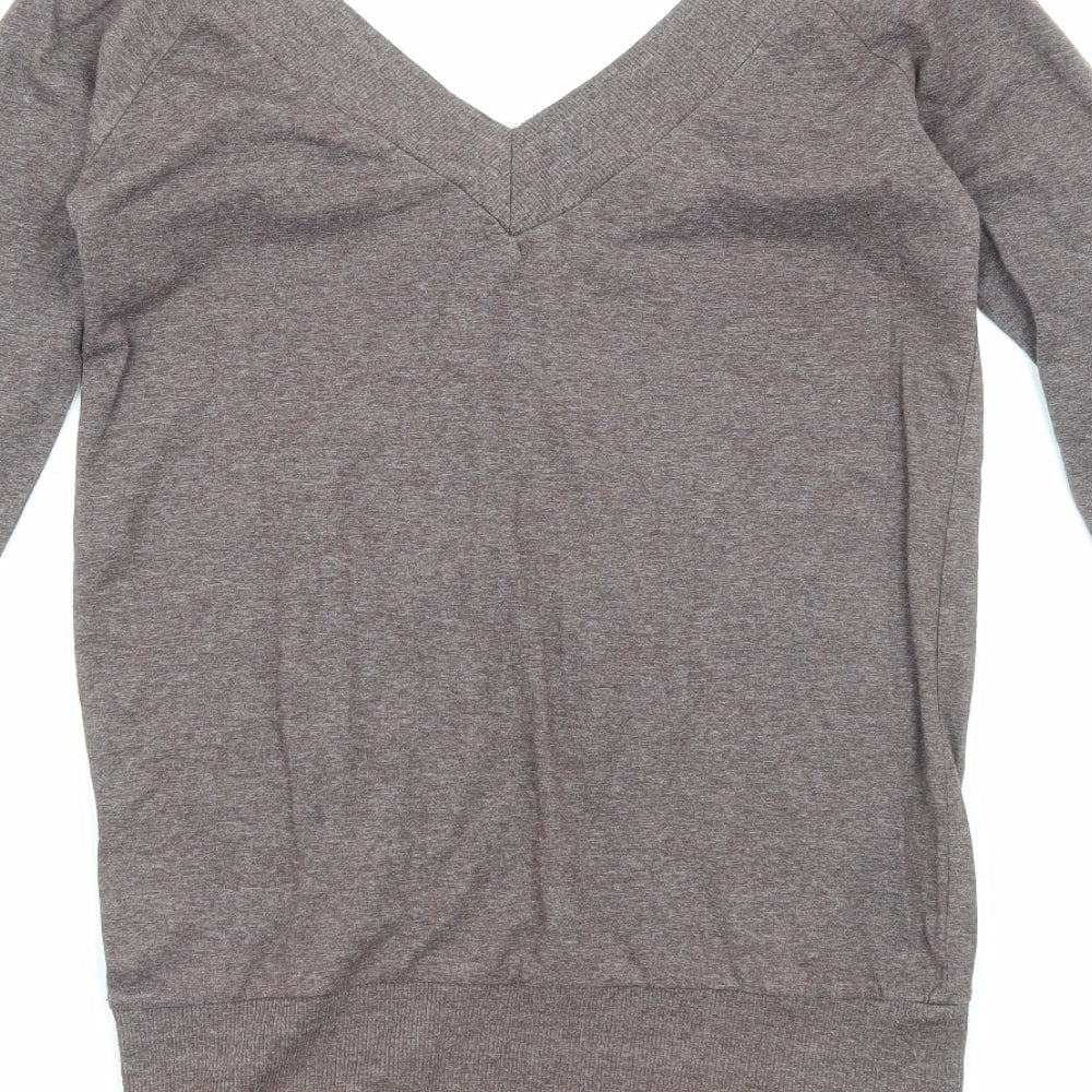 Primark Womens Brown V-Neck Cotton Pullover Jumper Size 10