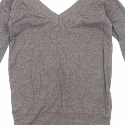 Primark Womens Brown V-Neck Cotton Pullover Jumper Size 10