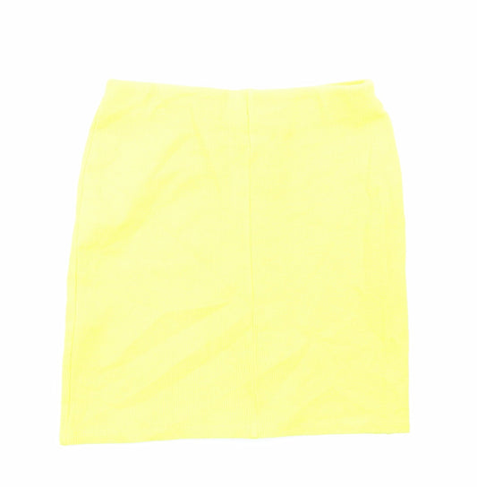 New Look Womens Yellow Cotton Straight & Pencil Skirt Size 8