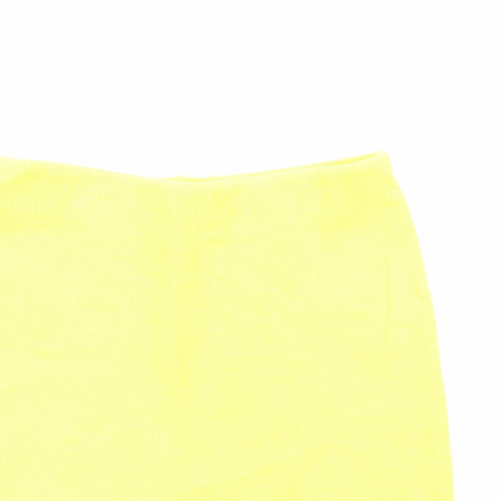 New Look Womens Yellow Cotton Straight & Pencil Skirt Size 8