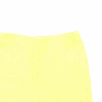 New Look Womens Yellow Cotton Straight & Pencil Skirt Size 8